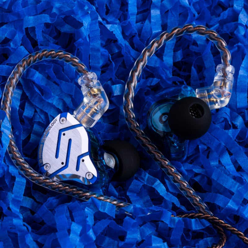 Linsoul لينسول KZ ZS10 برو، 4BA+1DD 5 سائق في سماعة الأذن، سماعات أذن سلكية HiFi، سماعات ألعاب، سماعات IEM هجينة مع لوحة وجه من الفولاذ المقاوم للصدأ، كابل قابل للفصل للموسيقيين (بدون ميكروفون، أزرق لامع) - Image 3